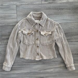 Bagatelle 100% Cotton Tan Waffle Knit Button Up Shirt Jacket Small